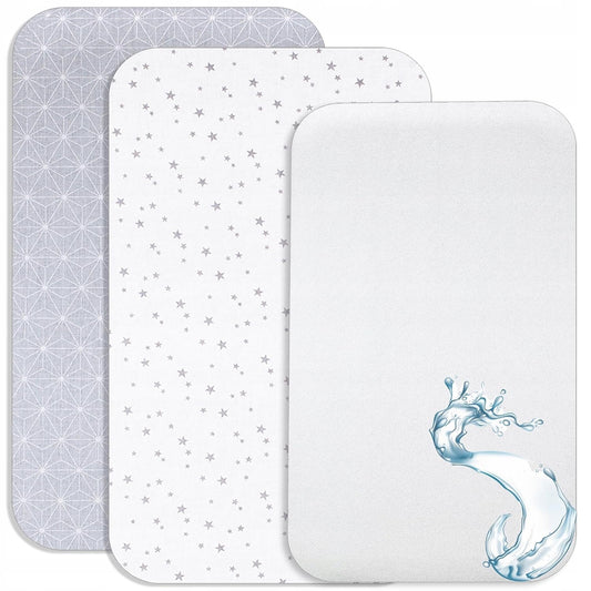 LOVELY HIPPO lenzuolo per lettino x2 55x90 + protezione per materasso