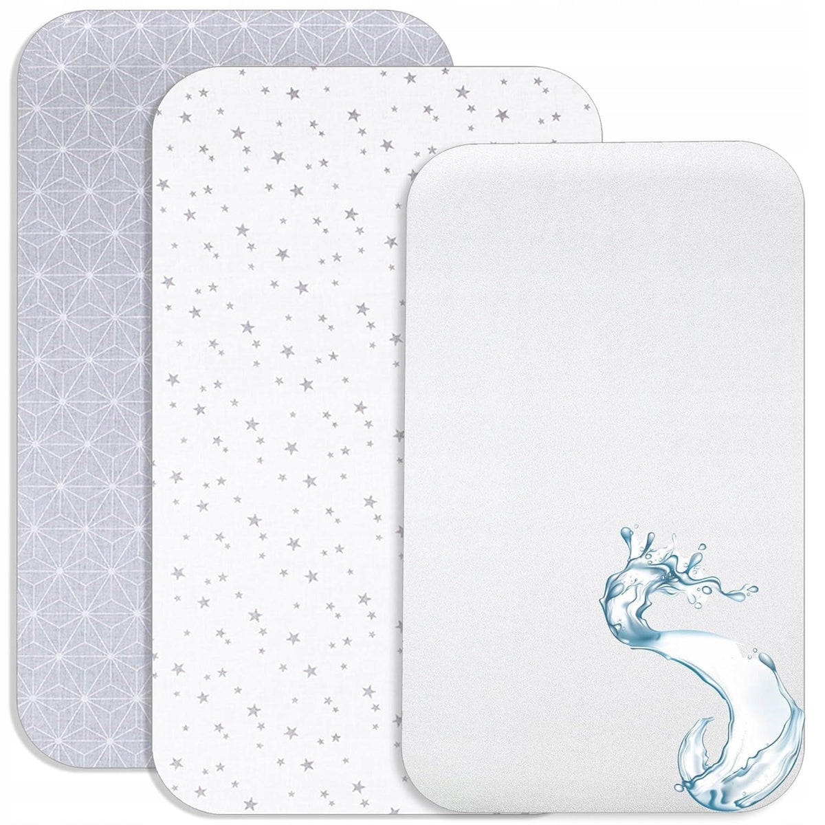 LOVELY HIPPO cearșaf pentru pătuț x2 55x90 + protecție pentru saltea