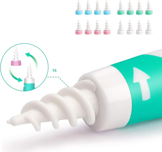 Q GRIPS dispositivo per la pulizia delle orecchie + 14 punte in silicone