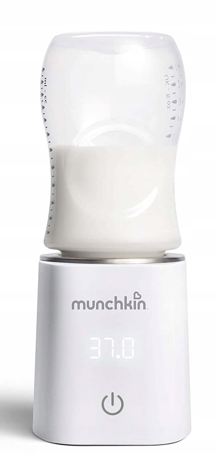 MUNCHKIN 37° cyfrowy podgrzewacz do butelek biały, cyfrowy podgrzewacz do mleka 37°C