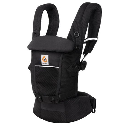 ERGOBABY ADAPT SoftFlex MESH nosidełko ergonomiczne 3,2-20kg czarne, przewiewna tkanina SoftFlex Mesh