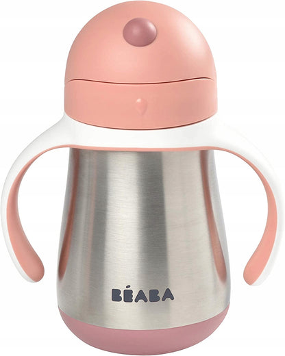 BEABA kubek niekapek ze słomką STALOWY 250 ml – zdjęcie produktu 2