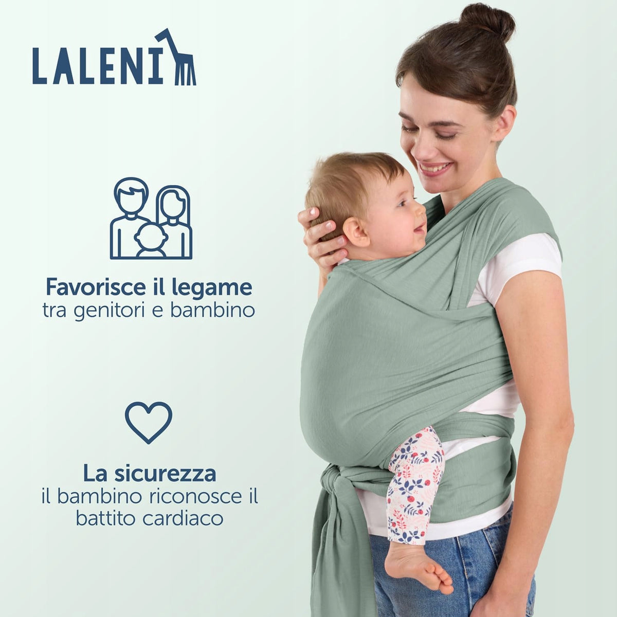 LALENI fascia elastica per portare il bambino fino a 15kg