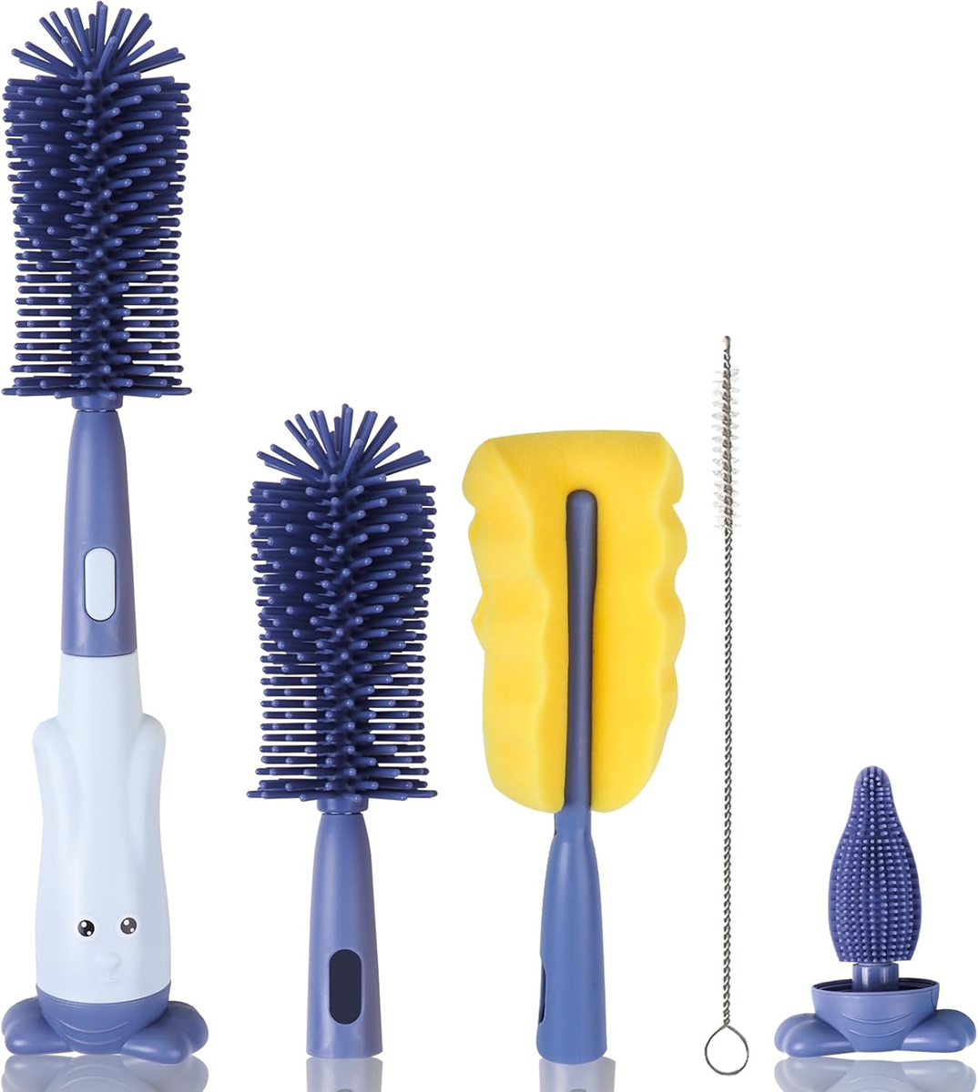 ABIRDON 3în1 perii din silicon pentru curățarea sticlelor, tetinelor, paielor 28cm