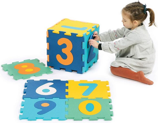 LUDI tappeto pieghevole puzzle 2 in 1 numeri 90x90
