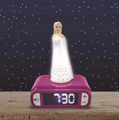 LEXIBOOK Despertador Frozen con figura iluminada ELSA 18 cm
