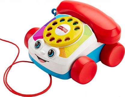 Fisher Price Chatter Telephone FGW66 kolorowy telefon z czerwoną słuchawką i sznurkiem