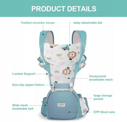 NUKIED ergonomische drager met heupband 6-in-1