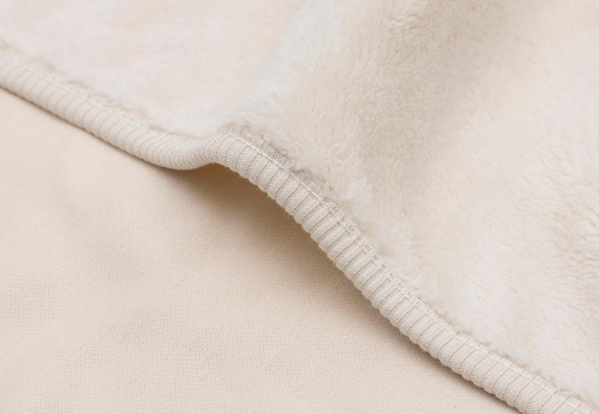 JOLLEIN Basic kocyk Jersey/Sherpa 75x100 cm Oatmeal, miękki kocyk dziecięcy Jersey i Sherpa