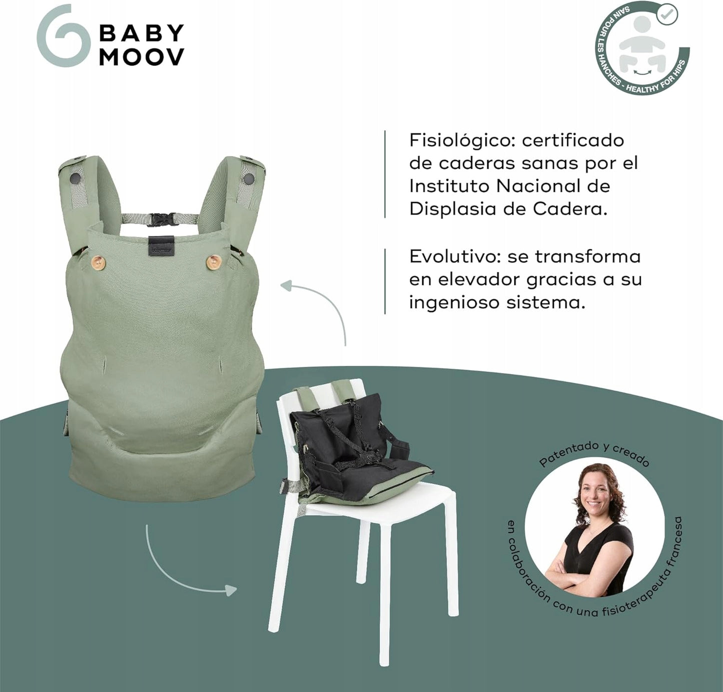 BABYMOOV MOOV&BOOST nosidełko ergonomiczne podwyższenie 2w1 – zdjęcie produktu 4