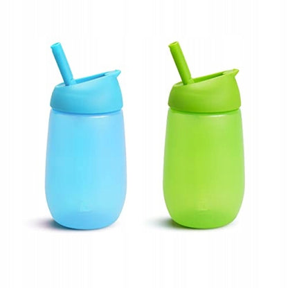 MUNCHKIN SIMPLE CLEAN kubek ze słomką x2 296ml 12msc+ niebieski i zielony zestaw kubków dla niemowląt