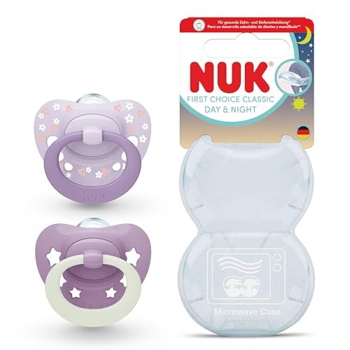 NUK First Choice Classic Day & Night smoczki 0-6m różowe 2 szt. – nowy – zdjęcie 2