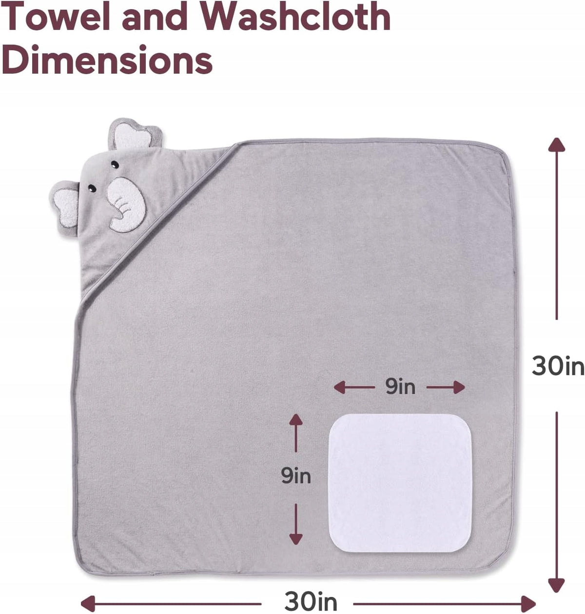 MOMCOZY toallas con capucha x2 76x76 + 6 paños de lavado 24x24 para bebés
