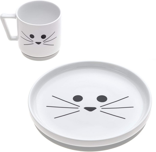 LASSIG Little Chums zestaw naczyń porcelanowych - talerz kubek