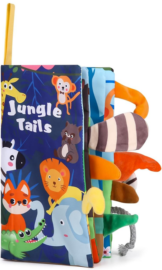 ZAWAER Jungle Tails książeczka sensoryczna ZAWIESZKA 12,5 x 22 cm