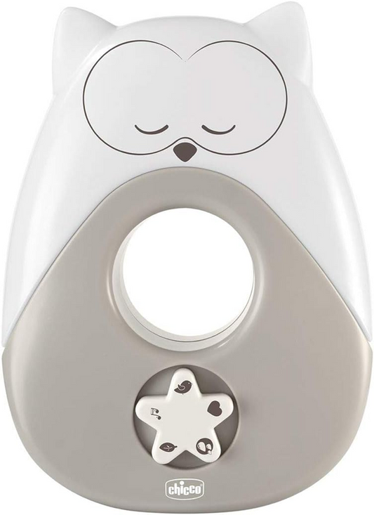 CHICCO Sweet Lights lampă de veghe cu melodii și sunete BUFNIȚĂ 13,5 x 18 cm