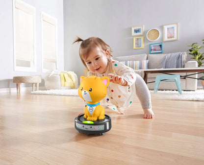 FISHER-PRICE GMX70 cat on a self-propelled vacuum cleaner