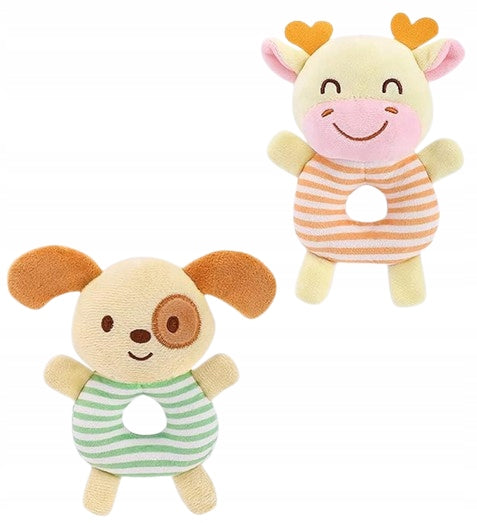 TOLOLO peluche con sonaglio e squeaker CANE e GIRAFFA 13,5 cm
