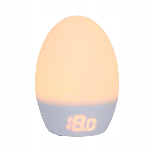 TOMMEE TIPPEE GROEGG silikonowa lampka i termometr, biała lampka nocna z cyfrowym termometrem