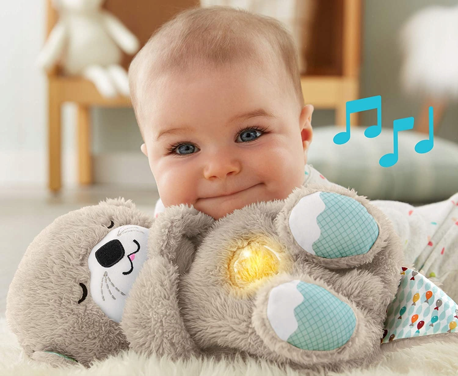 FISHER-PRICE schlafender OTTER mit sich bewegendem Bäuchlein, Geräuschen und Licht – Produktfoto 3