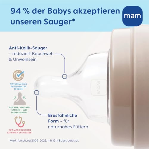 MAM Easy Start butelki antykolkowe 0+ 160ml x2 z systemem antykolkowym i smoczkiem SkinSoft