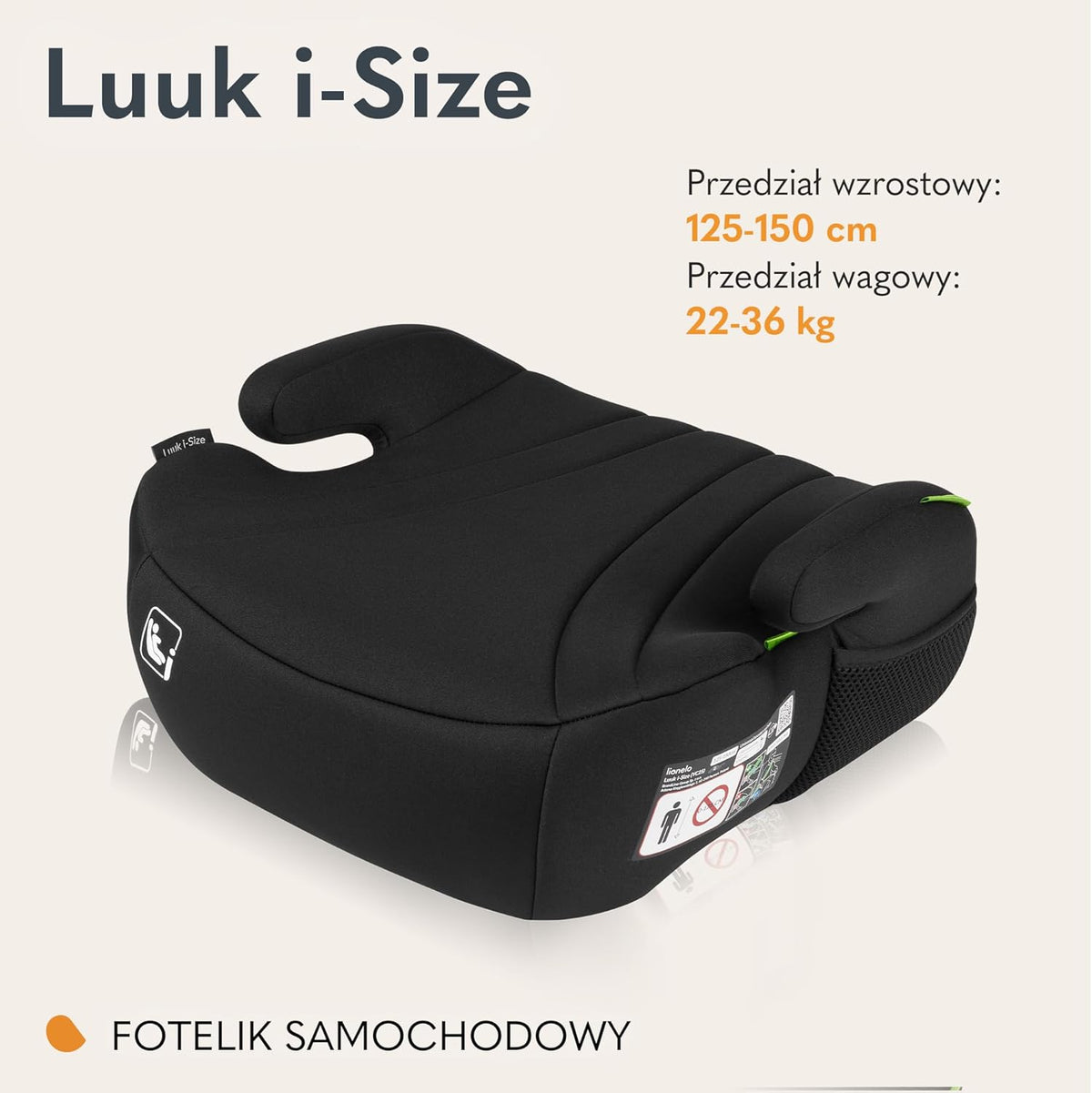 LIONELO LUUK I-SIZE столче за кола ПОВДИГАЩА СЕДАЛКА до 36kg