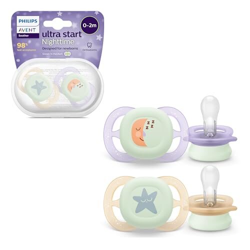 Philips Avent Ultra Start Night newborn pacifiers x2