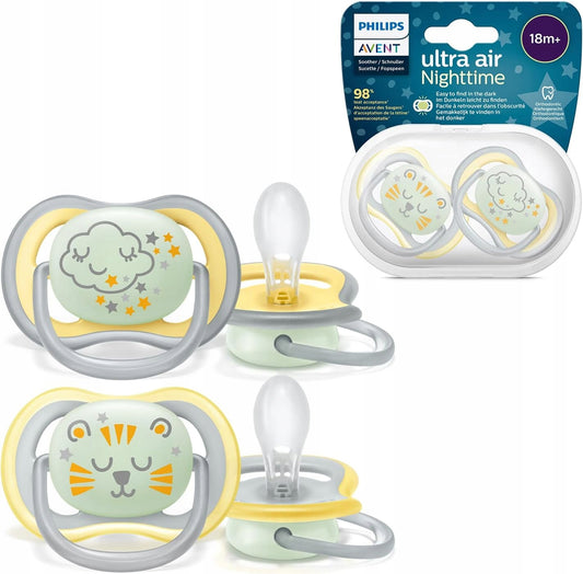 PHILIPS AVENT Ultra Air Night smoczki x 2 18ms+c świecą, uspokajające smoczki 18m+ świecące w ciemności