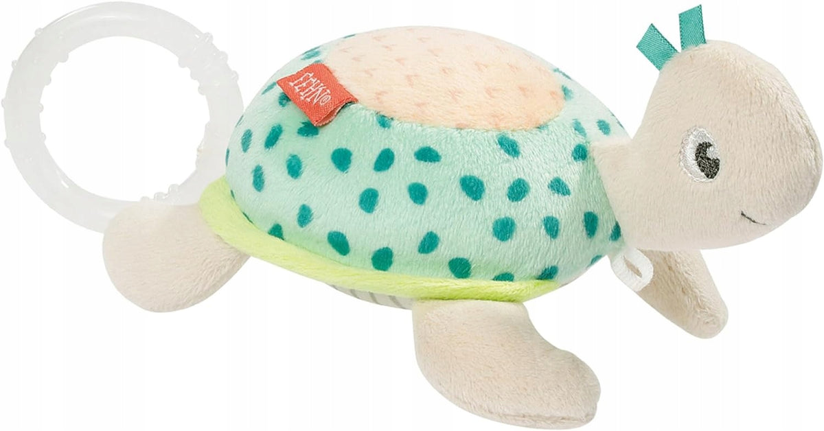 FEHN turtle cuddly toy with music box