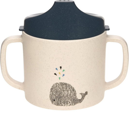 LASSIG Sippy Cup Little Water Whale tazza con beccuccio 150 ml 6 m+