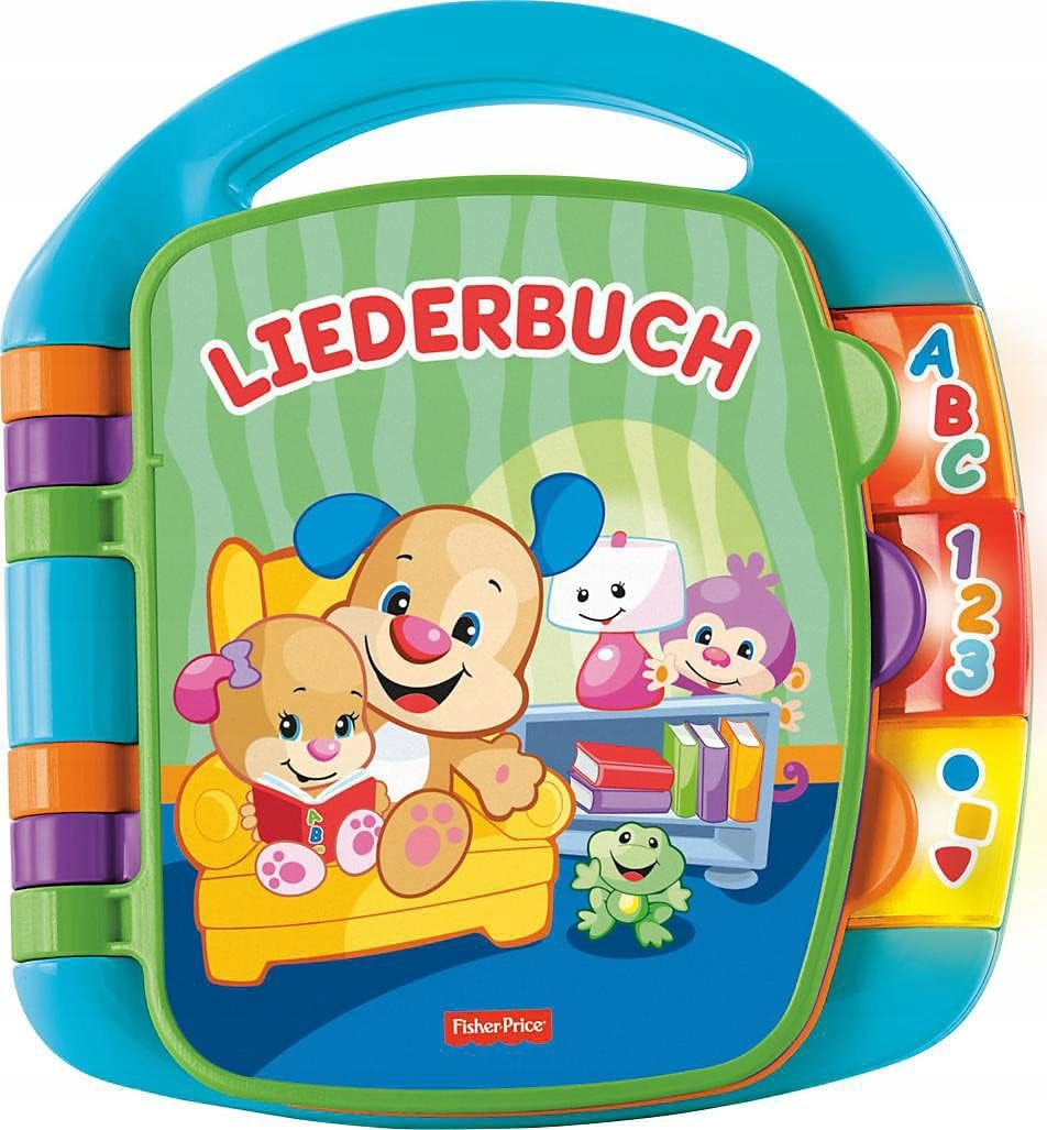 FISHER-PRICE CDH40 elektroniczna książeczka edukacyjna JĘZYK NIEMIECKI, niebieska, 6 m+