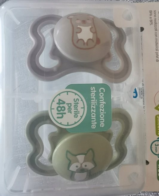 MAM AIR smoczek uspokajający x2 2-6msc + box, silikonowe smoczki z pudełkiem, bez BPA i BPS, dla niemowląt