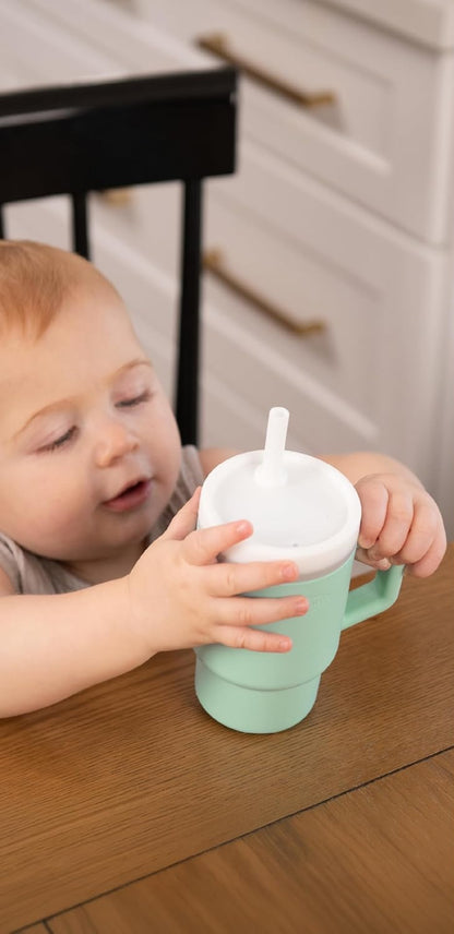 INFANTINO My 1st Tumbler bicchiere in silicone antigoccia con beccuccio 266 ml 6 m+