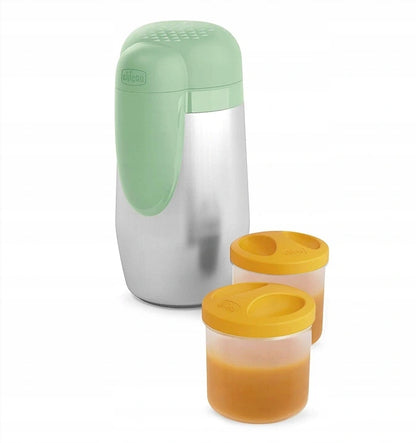 CHICCO Edelstahl-Thermoskanne + 2 Behälter 5 h "N