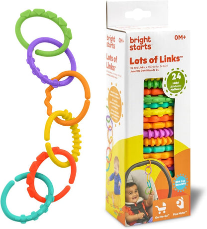 BRIGHT STARTS inele colorate pentru joacă și atașarea jucăriilor