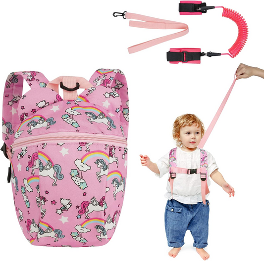 AOMIG zaino con cintura di sicurezza + guinzaglio braccialetto UNICORNO