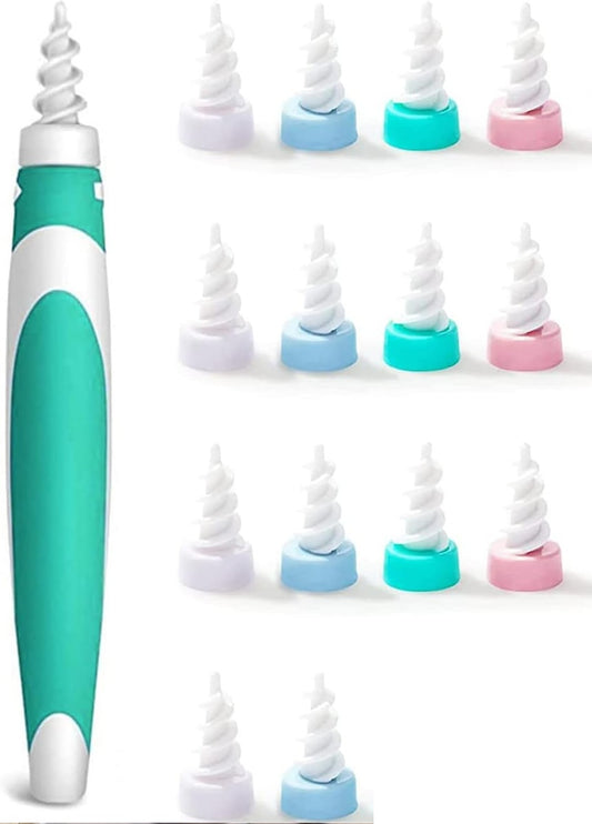 Q GRIPS dispositivo per la pulizia delle orecchie + 14 punte in silicone