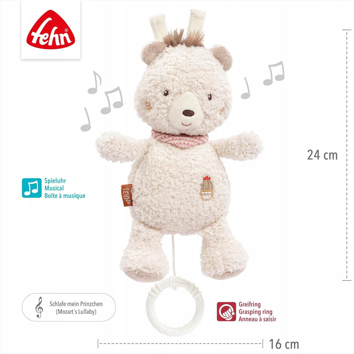 FEHN PERU plush bear with music box