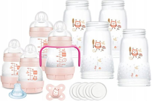 MAM zestaw startowy Easy Start Anti-Colic XXL 11el. zestaw butelek antykolkowych różowy
