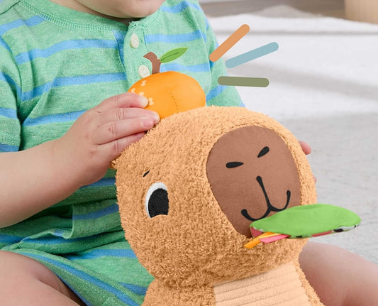 FISHER-PRICE μαλακή αισθητηριακή καπιμπάρα με οδοντοφυΐα και μαράκα 23,5 εκ.