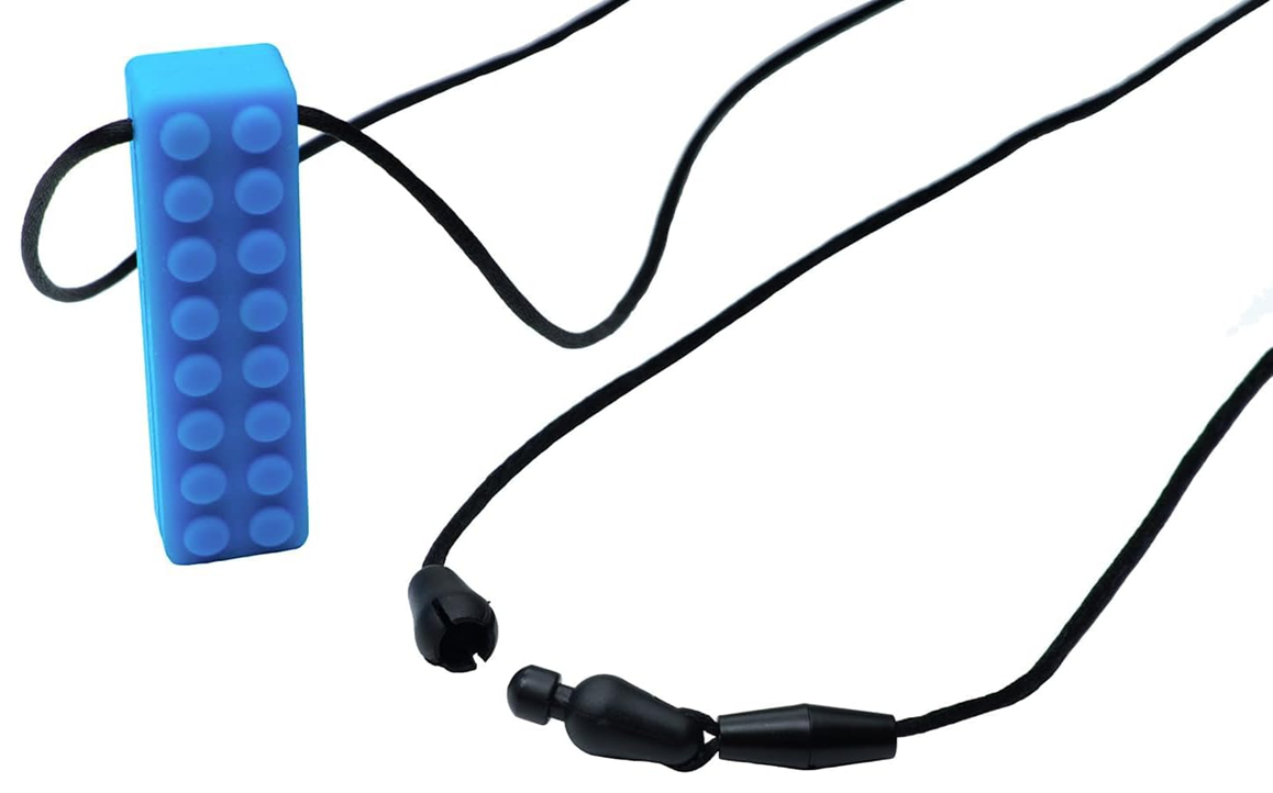 TILCARE Chew Chew kalmerende bijtring ketting 1,8 x 6,4 cm PAARS