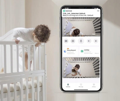 SIMSHINE Baby Pro kamera 2K FHD 360° niania elektroniczna iOS Android + uchwyt – zdjęcie produktu 4