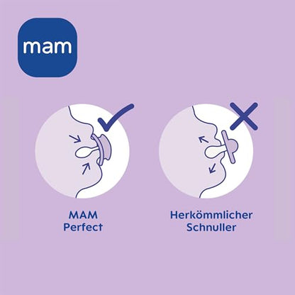 MAM Perfect Day & Night silicone pacifier 0-6m x4 GLOW-IN-THE-DARK