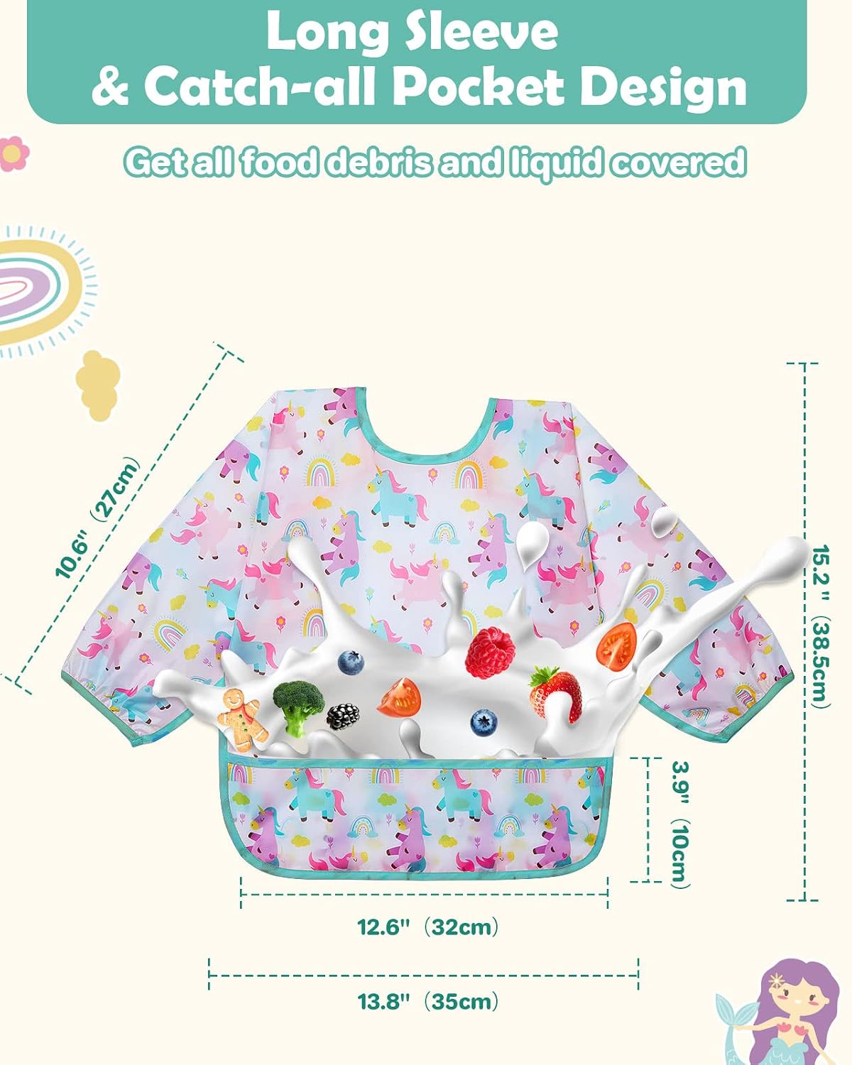 LICTIN śliniaki fartuszki z kieszonką 6-24 m  x3