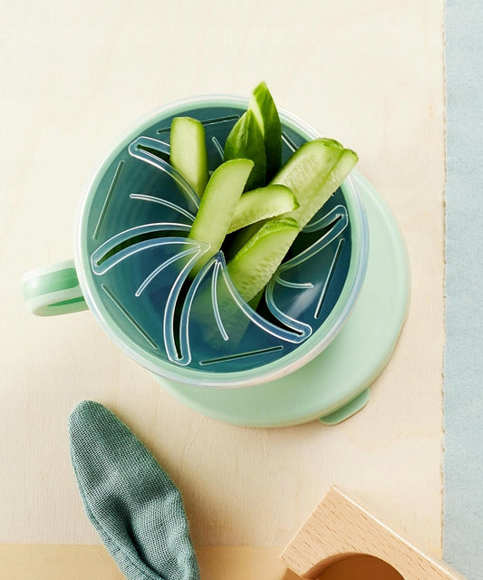 NIP Snackbox Eat Green 2w1 pojemnik na przekąski i kubek z przykrywką, zielony snackbox dla dzieci