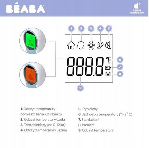 BEABA Thermospeed TERMOMETR BEZDOTYKOWY ekran LCD – zdjęcie produktu 6