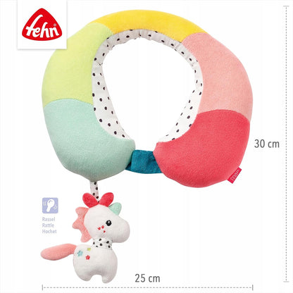 FEHN Aiko&Yuki poduszka zagłówek podróżny z grzechotką JEDNOROŻEC – zdjęcie produktu 5