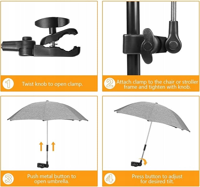 Paraguas protector para cochecito diámetro 73 cm impermeable y protección UV