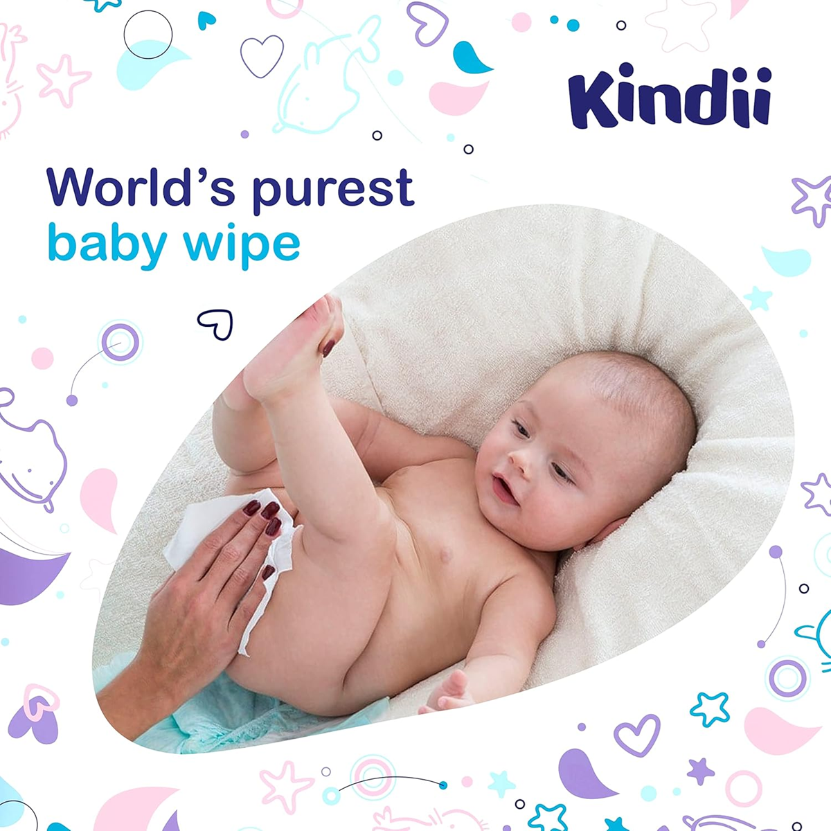 KINDII Pure Water 99 chusteczki nawilżane wodą x60 – zdjęcie produktu 3