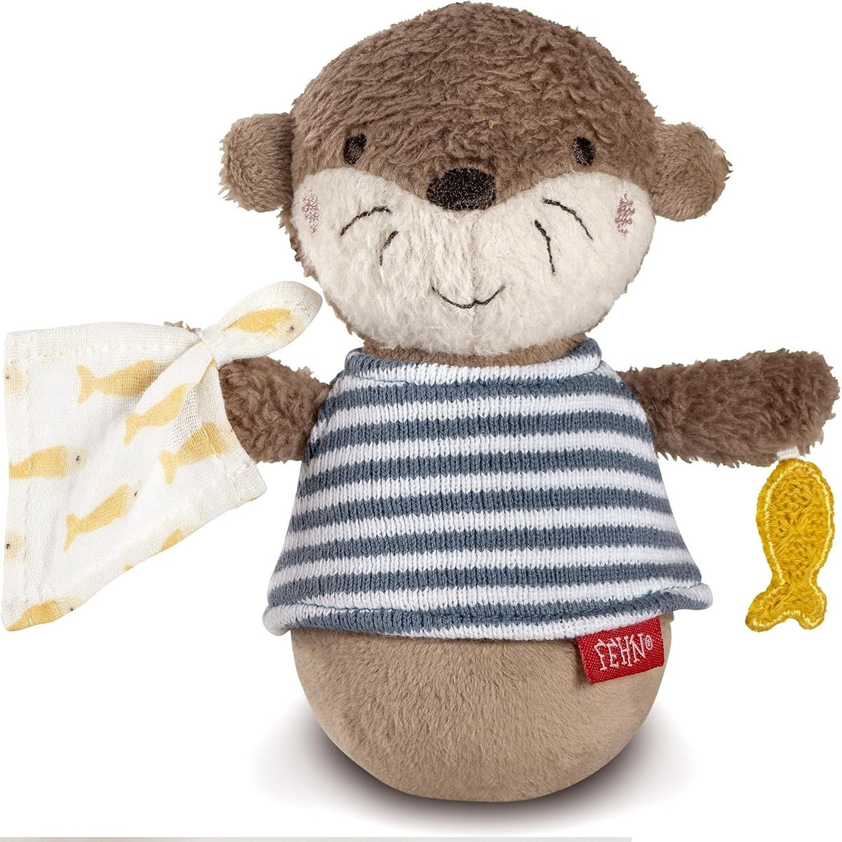 FEHN Otter roly-poly toy with a rattle, 15 cm